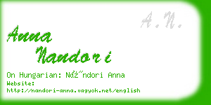 anna nandori business card